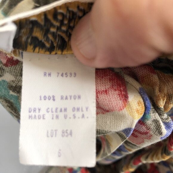 Vintage F  Maxi Skirt Women 6 Flower Farmhouse Modest Cottage Core Western Retro - Picture 8 of 16